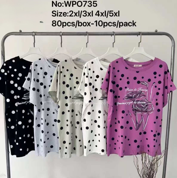 Bluzki damskie Roz 2XL-5XL, Mix Kolor Paczka 10 szt 1